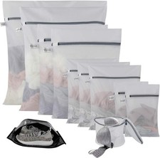 11 Pack Mesh Laundry Bags for Delicates with Non Rust Zipper-  White Laundry Bag picture