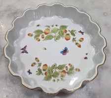 Vintage Lenwile Ardalt Japan 7053 Strawberry Butterfly Quiche Tart Dish 10