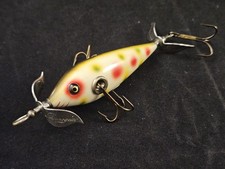 Repainted Heddon Dowagiac Minnow #100 Early 3 Hook Wood Lure picture