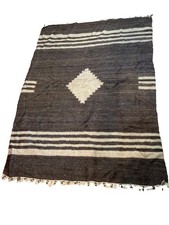 Vintage Handmade Turkish Anatolian Siirt Wool Kilim Shaggy Rug 72x52” Tapestry picture