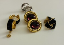 VTG Lot (4) Monet Clip On Earrings ~ May Have Never Been Worn ~ Signed picture