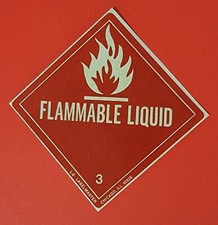 VINTAGE FLAMMABLE LIQUID 3 DECAL  LABELMASTER CHICAGO 