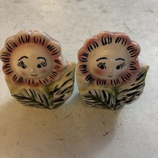 Rare Napco Salt And Pepper Shaker Set Japan Floral 1970s  picture