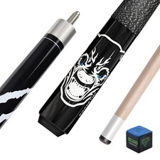 POCUSTIK 58in 2-Piece Pool Cue, Irish Linen, Maple 13mm Tip - Black 20oz picture