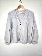 Sezane Basile Cardigan, Size Small, Light Grey, Excellent Condition picture