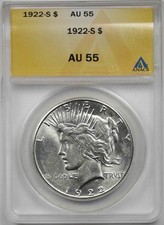 1922-S $1 ANACS AU 55 Peace Silver Dollar picture