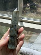 Genuine Labradorite Crystal Tower Point Crystal w/ Blue Flash picture