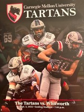 2022 CARNEGIE MELLON TARTANS VS. WHITWORTH PIRATES GAMEDAY PROGRAM 9/2/22 CHAMPS picture