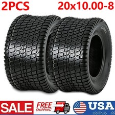 2PC 20x10.00-8 Lawn Mower Tires 4Ply 20x10x8 Garden Tractor Tubeless Replacement picture