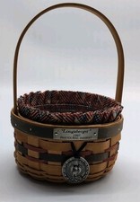 Vintage LONGABERGER 1997 INAUGURAL BASKET W/ PLASTIC protector & AMERICANA LINER picture