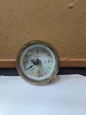 Antique Marine VDO clock gauge- white with brass bezel 2 1/4