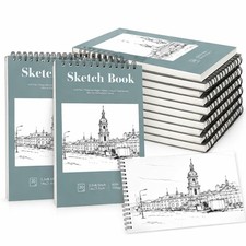 12 Pack Sketch Books 5.5 × 8.5 in, Top Spiral, 30 Sheets, Acid Free picture