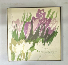 CORITA KENT “Love is a Canvas” Framed Floral Flower Print on Paper Multicolor picture