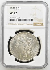 1878-S Morgan Silver Dollar NGC MS-62 - 8848734001 picture
