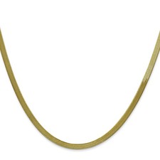 3mm Silky Herringbone Chain Necklace 16 inch 10k Yellow Gold Solid picture
