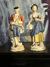 Antique Goebel Hummel Porcelain Figures Victorian Rare Tom Boy And Girly Girl picture