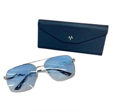 (RB2) NWT Lonely Ghost Square Aviator Sunglasses Gold Blue Gradient UV400 w Case picture