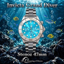 NEW Invicta Grand Diver Stenoz Mens Watch Big 47mm Quartz 200m Water Resistance picture