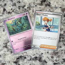 Pokemon TCG Paldean Fates 2-Card Lot Dhelmise 039/084 + Misty's Vitality 080/084 picture