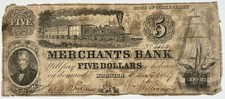 1857 $5 The Merchants Bank of Norwich (CT) Spurious Note -      Haxby CT-350-S15 picture