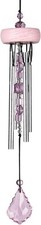 Woodstock Chimes Signature Collection, Crystal Gem Drop Chime, 10'' - Rose Pink picture