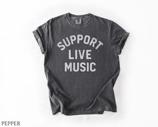 Shirt Support Live Music, Vintage Music Lover Shirt For Women picture