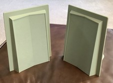 Vintage Mid Century Modern MCM Light Green Bookends Set Hard Plastic picture