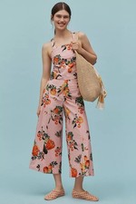 Maeve by Anthropologie Veggie Halter Blouse and High-Rise Crop Wide-Leg Pants Se picture