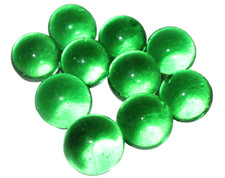 10 True Estate Vintage Clear Green Shooter Marbles 3/4