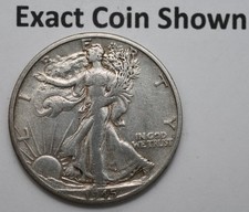 1945-D Walking Liberty 90% Silver Half Dollar Denver Mint Mark picture