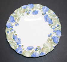 Nikko Japan Flirtatious 10 3/4 inch Dinner Plate Scallop Blue Floral VGC HTF picture