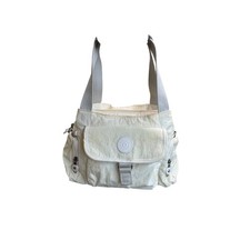 Kipling Felix Large Handbag Beige Nylon Shoulder Bag Multiple Pockets Organizer picture