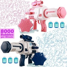 Bubble Gun Machine and Carrying Case 8000 Bubbles per Min Telescope LED Lights picture