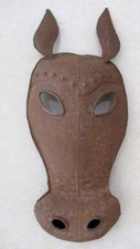 ANTIQUE HORSE MASK RARE UNUSUAL EMBOSSED picture