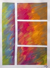 Original Abstract Painting Mixed Media Multi Panel Art Colorful Modern Wall Deco picture