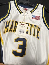 Mitchell and Ness Marquette Dwayne Wade #3 Basketball Jersey Men's Size Medium picture