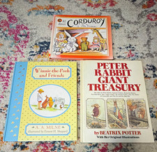 Vintage Children’s Book Bundle of 3 Winnie the Pooh, Peter rabbit, corduroy picture