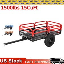 Cargo 1500lbs 15CuFt Steel Construction Heavy Duty Tow Behind ATV UTV Dump Cart picture