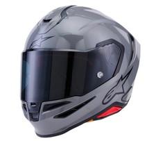 Alpinestars SR7 Solid Gloss Gray Helmet, CE-Certified Large OPEN BOX picture