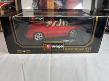 NIB Burago Porsche 911 Carrera Cabriolet 1994 Red COD 3390 NEW picture