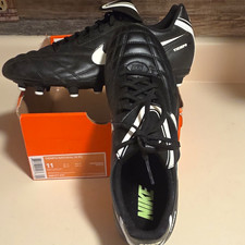 Nike Tiempo Natural III FG Black/White Low Top Lace-Up Soccer Cleats 366177-017 picture