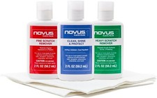 Novus Plastic Polish Kit #1, #2, & #3, 2oz. Bottles w/ Premium Polish Mates picture