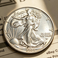 2026 $1 American Silver Eagle 1 oz Silver Round AU Condition With Capsule picture