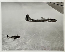 Orig Douglas XB-19 Bomber In Flight Photo & Large Format Negative Lot WWII picture
