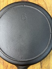 1950s 6 Lodge 3-Notch Cast Iron Skillet Vintage 1940s Restored. Great Shape  picture