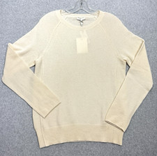 Joie 100% Cashmere Crew Neck Sweater Sz L Cream Old Money Quiet Luxury New $278 picture