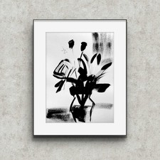 Flowers No.30 9x12 Original Abstract Acrylic Paper Signed Contemporary Wall Art picture
