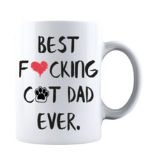 Funny Fathers Day Best F❤cking Cat Dad Ever Gift for Dad Coffee Mug Daddy picture