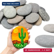 Simetufy 25 Pcs Large Rocks for Painting, 4-5 Inch Natural River Stones | Smooth picture