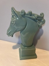 VTG Royal Haeger By Royal Hickman Ceramic Horse Head Vase Sculpture Green Read picture